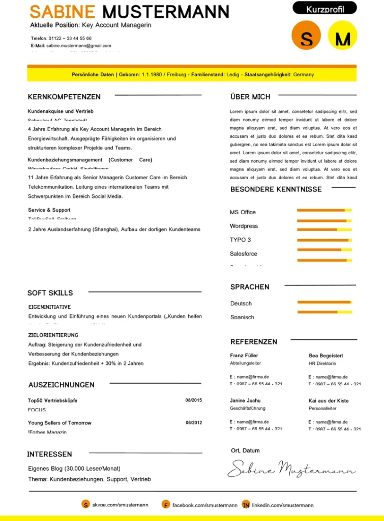 kurzprofil-vorlage-fuer-bewerbung-und-netzwerken