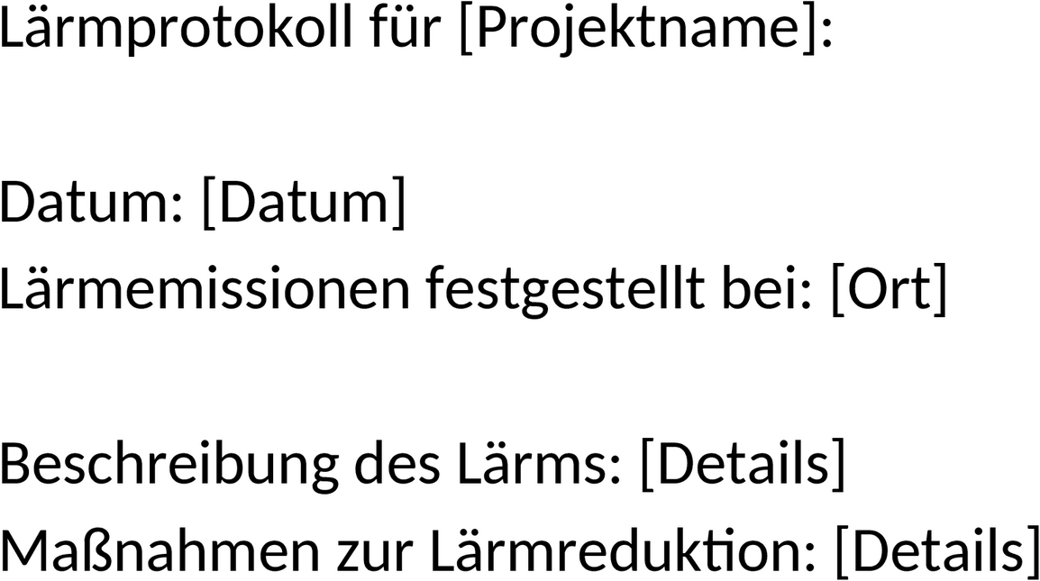 Laermprotokoll: Word-Datei zur Dokumentation von Stoerungen