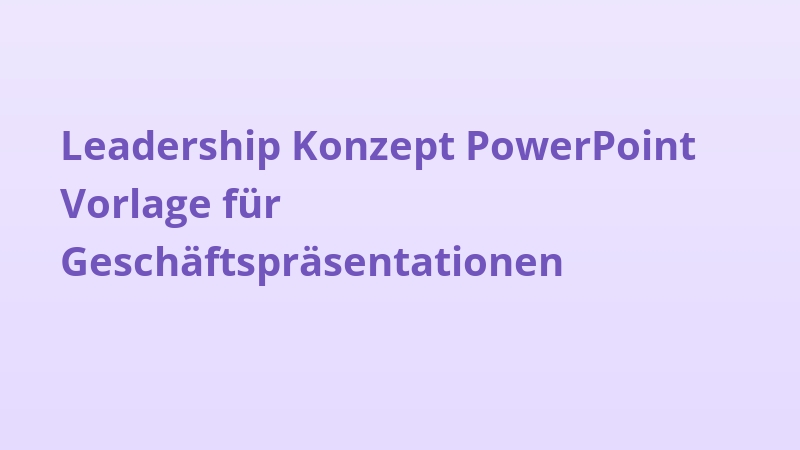Leadership Konzept PowerPoint Vorlage für Geschäftspräsentationen