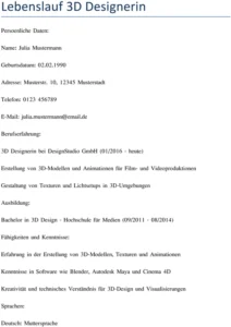 lebenslauf-3d-designerin-vorlage