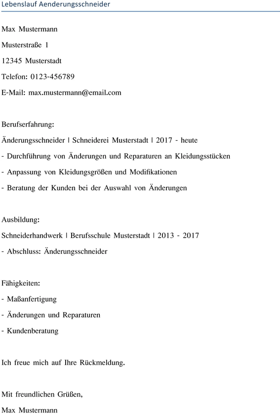 lebenslauf-aenderungsschneider-als-beruflicher-weg