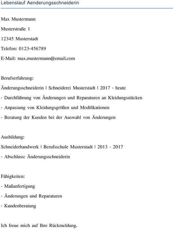 lebenslauf-aenderungsschneiderin