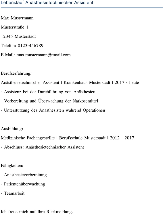lebenslauf-anesthesietechnischer-assistent