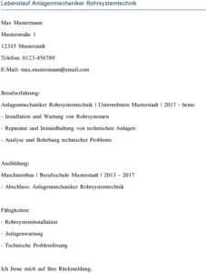 lebenslauf-anlagenmechaniker-rohrsystemtechnik