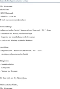 lebenslauf-anlagenmechaniker-sanitaer