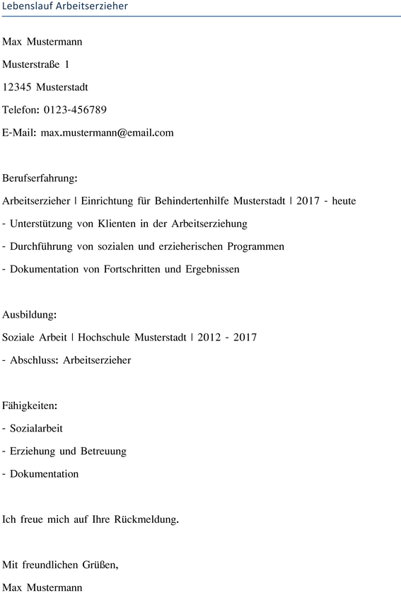 lebenslauf-arbeitserzieher-einrichtung-behindertenhilfe