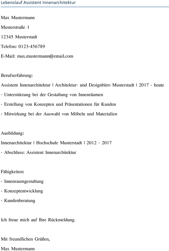 lebenslauf-assistent-innenarchitektur