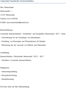 lebenslauf-assistentin-innenarchitektur