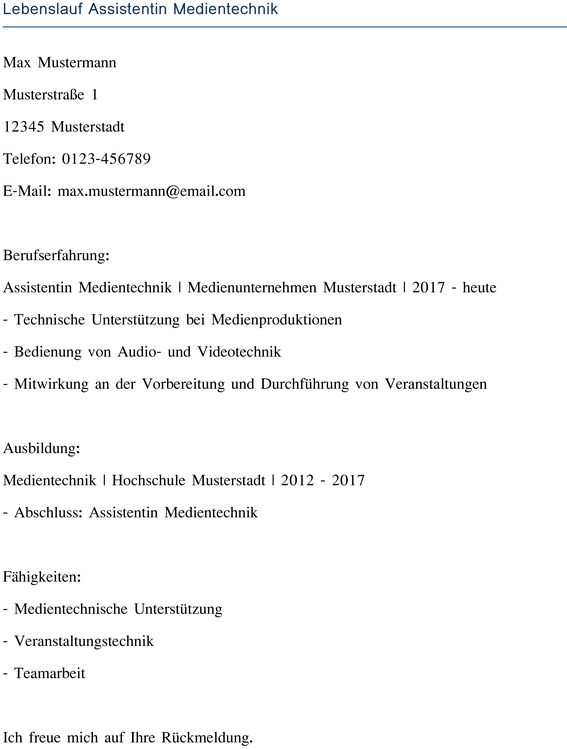 lebenslauf-assistentin-medientechnik