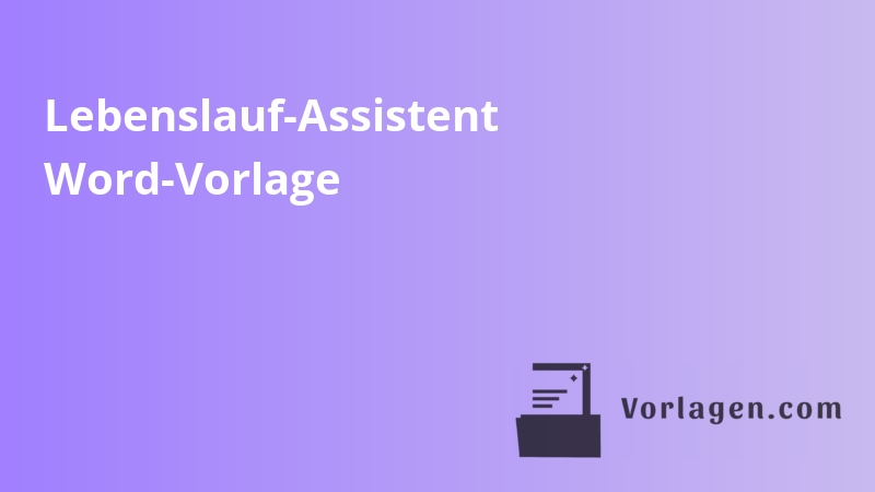 Lebenslauf-Assistent Word-Vorlage