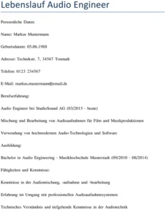 lebenslauf-audio-engineer-gestalten