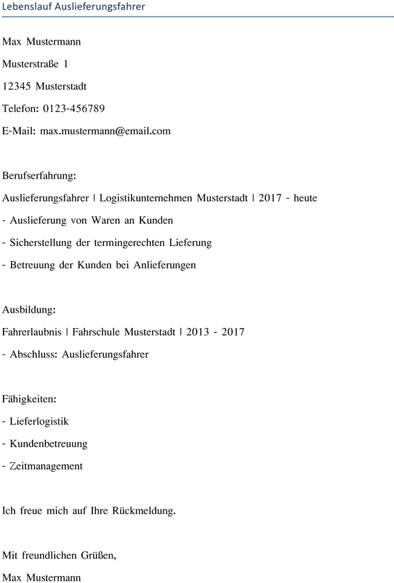 lebenslauf-auslieferungsfahrer-gestalten