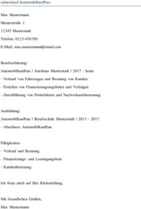 lebenslauf-automobilkauffrau-gestalten