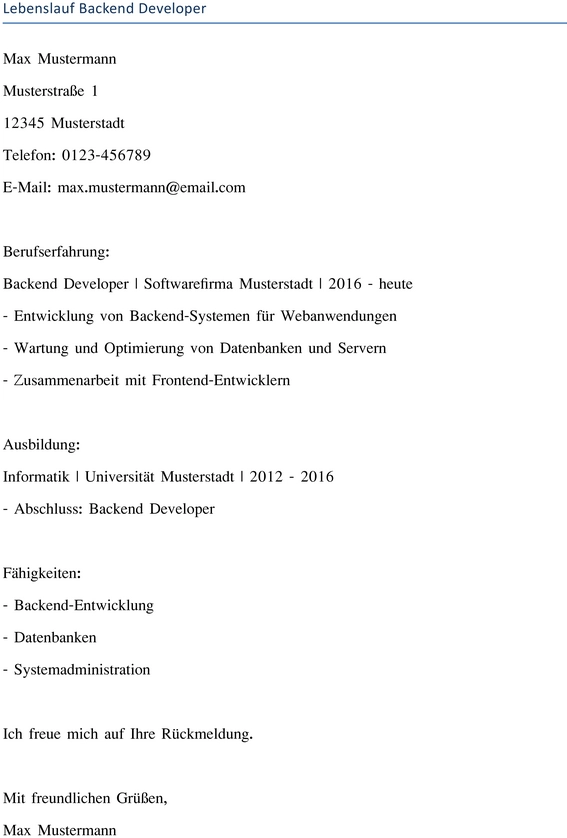 lebenslauf-backend-developer-vorlage