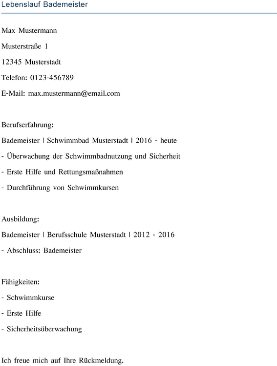 lebenslauf-bademeister-als-vorlage