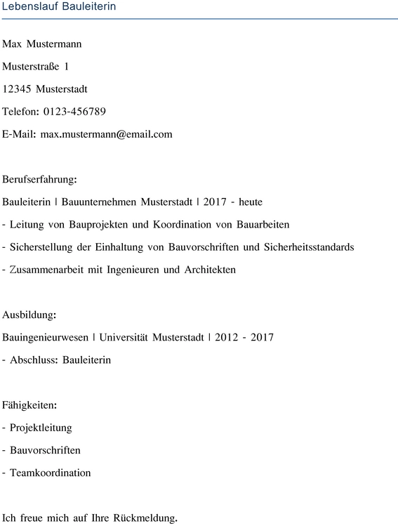 lebenslauf-bauleiterin-gestalten