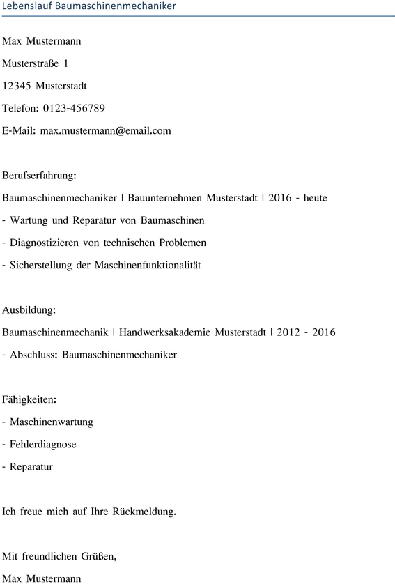lebenslauf-baumaschinenmechaniker-gestalten-ideen-umsetzung