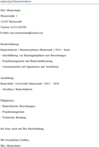 lebenslauf-bautechnikerin-muster-vorlage