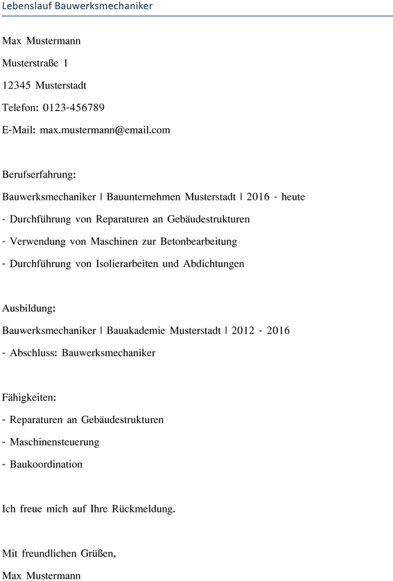lebenslauf-bauwerksmechaniker-vorlage