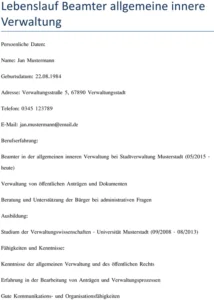 lebenslauf-beamter-allgemeine-innere-verwaltung