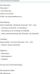 lebenslauf-beamter-bundesbank