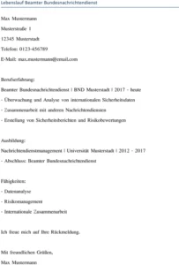 lebenslauf-beamter-bundesnachrichtendienst