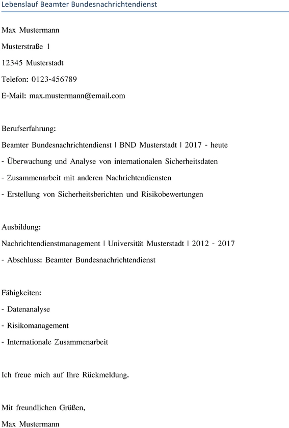 lebenslauf-beamter-bundesnachrichtendienst
