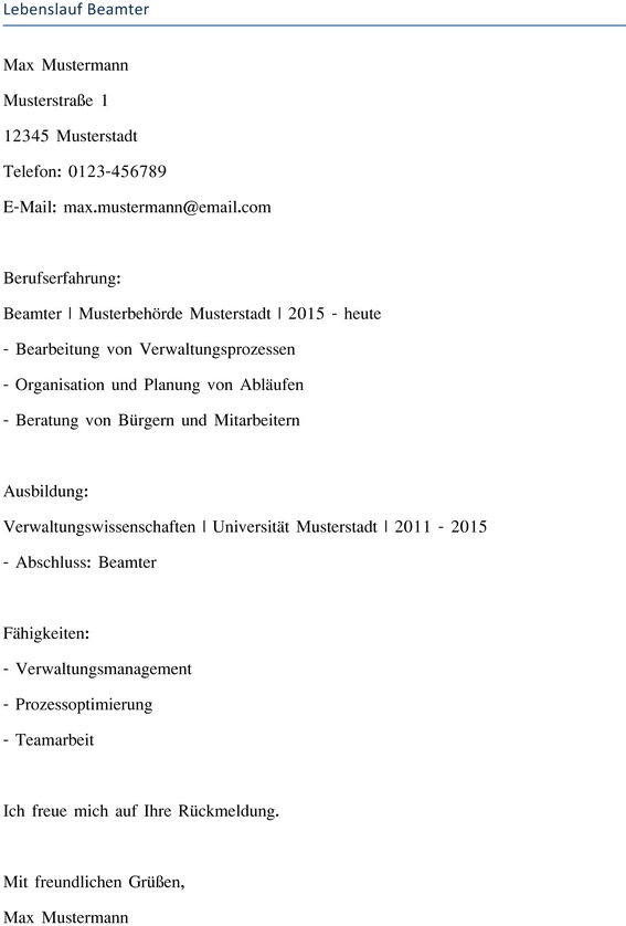 lebenslauf-beamter-vorlage-fuer-bewerbung-im-oeffentlichen-dienst