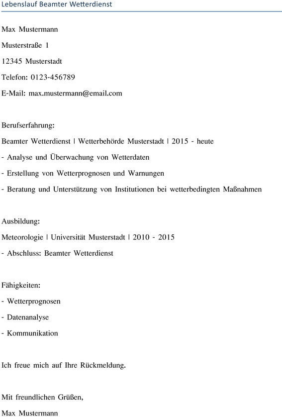 lebenslauf-beamter-wetterdienst