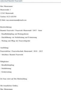 lebenslauf-beamtin-feuerwehr-gestalten