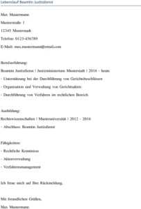 lebenslauf-beamtin-im-justizdienst
