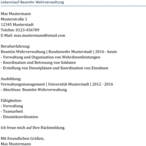 lebenslauf-beamtin-wehrverwaltung-gestalten