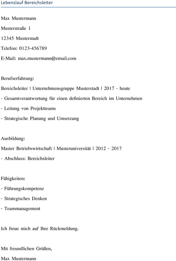 lebenslauf-bereichsleiter-vorlage