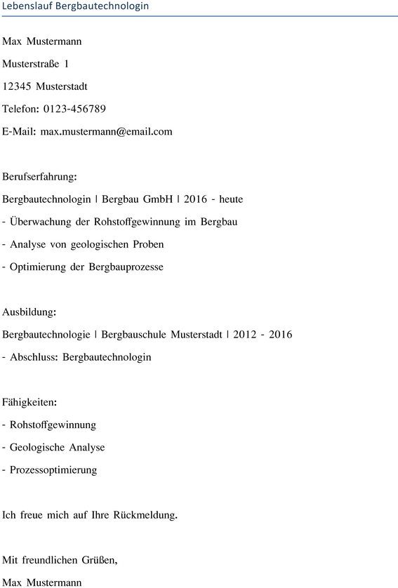 lebenslauf-bergbautechnologin-vorlage