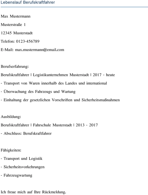 lebenslauf-berufskraftfahrer-vorlage-gestalten
