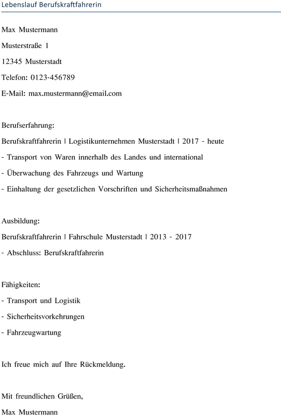 lebenslauf-berufskraftfahrerin-unterlagen-erstellen
