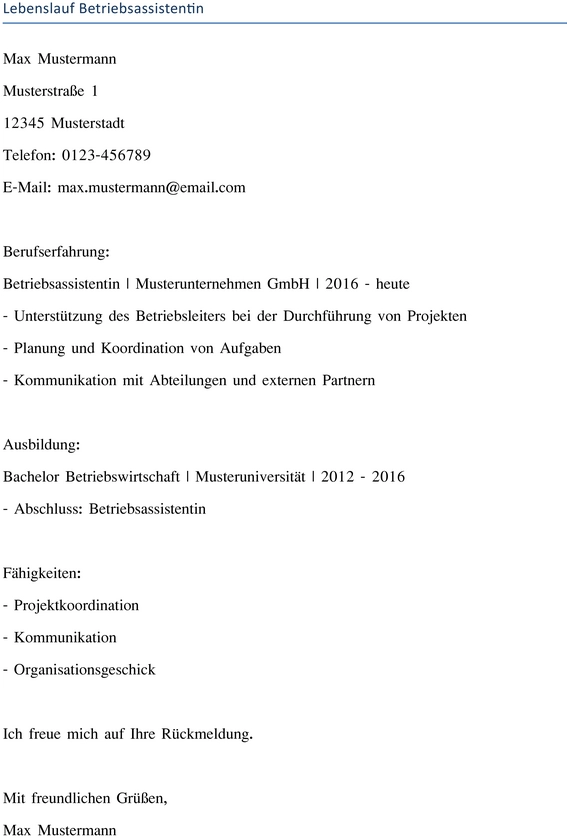 lebenslauf-betriebsassistentin-gestalten