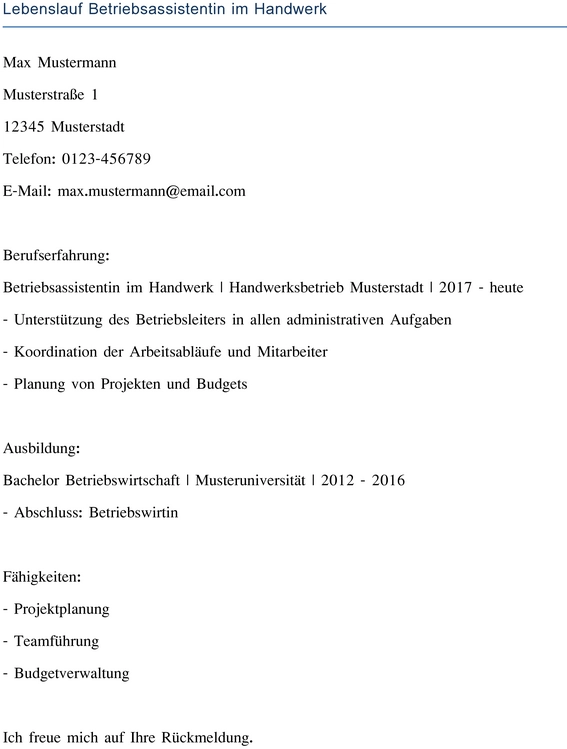 lebenslauf-betriebsassistentin-im-handwerk