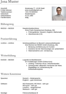 lebenslauf-bewerbung-vorlage-berufseinstieg