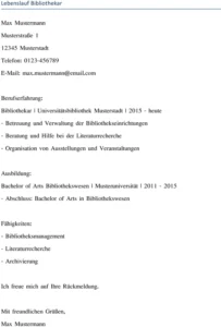 lebenslauf-bibliothekar-muster-vorlage