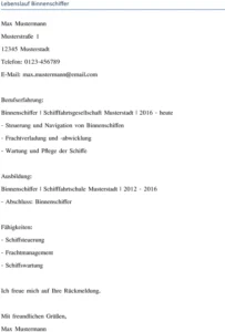 lebenslauf-binnenschiffer-berufserfahrung-ausbildung-fähigkeiten-vorlagen