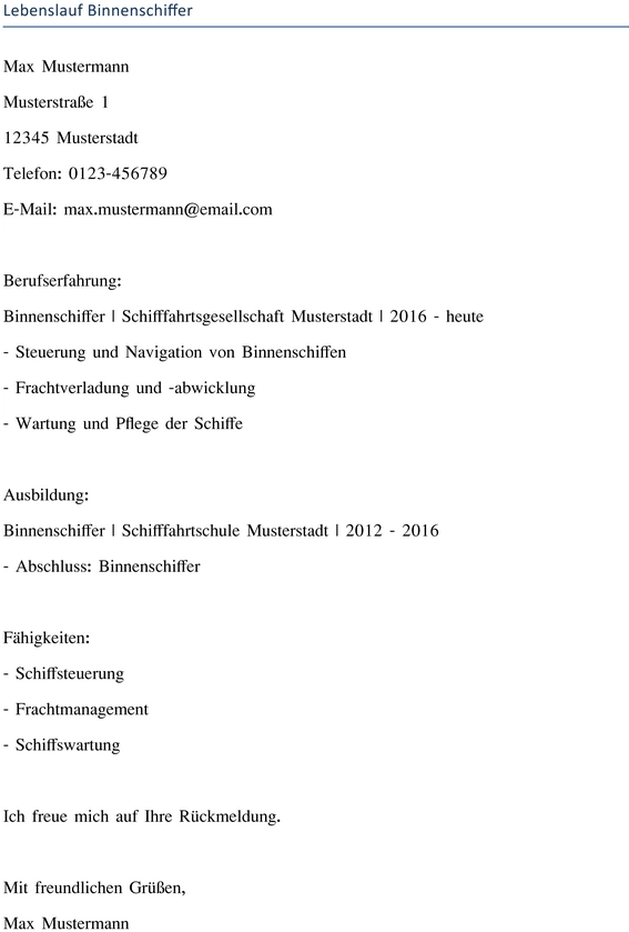 lebenslauf-binnenschiffer-berufserfahrung-ausbildung-fähigkeiten-vorlagen