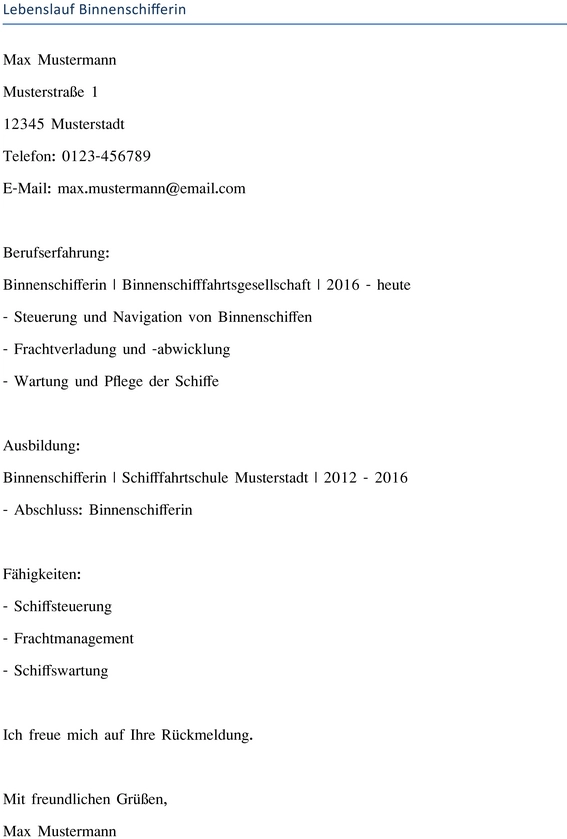 lebenslauf-binnenschifferin-vorlage