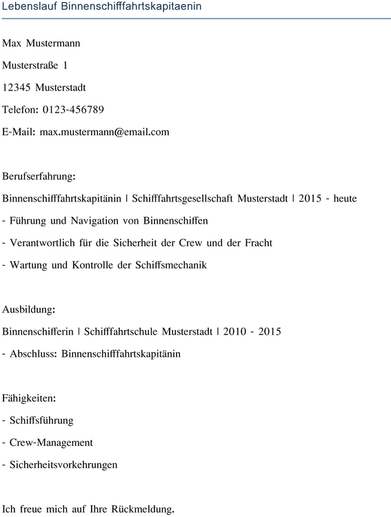 lebenslauf-binnenschifffahrtskapitaenin