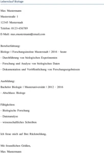 lebenslauf-biologe-aufbau-und-anpassung
