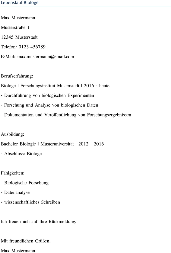 lebenslauf-biologe-aufbau-und-anpassung