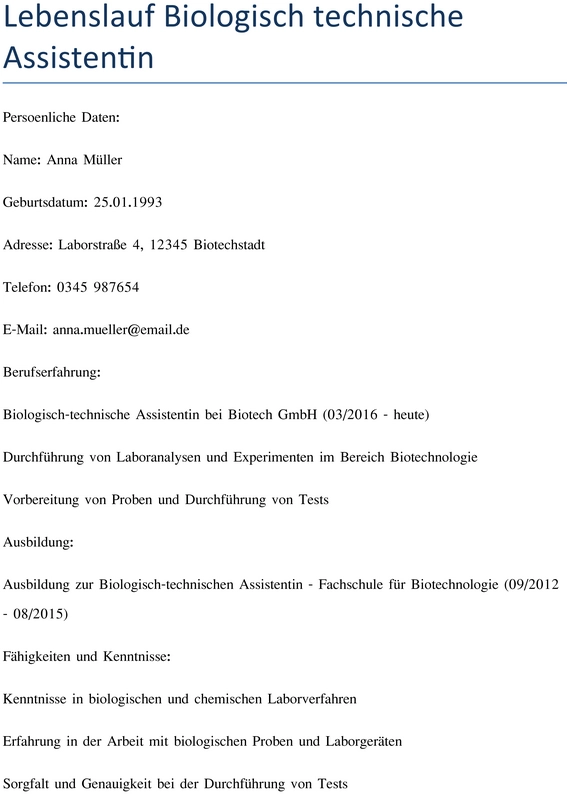 lebenslauf-biologisch-technische-assistentin