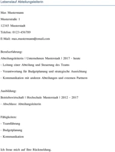 lebenslauf-fuer-abteilungsleiterin