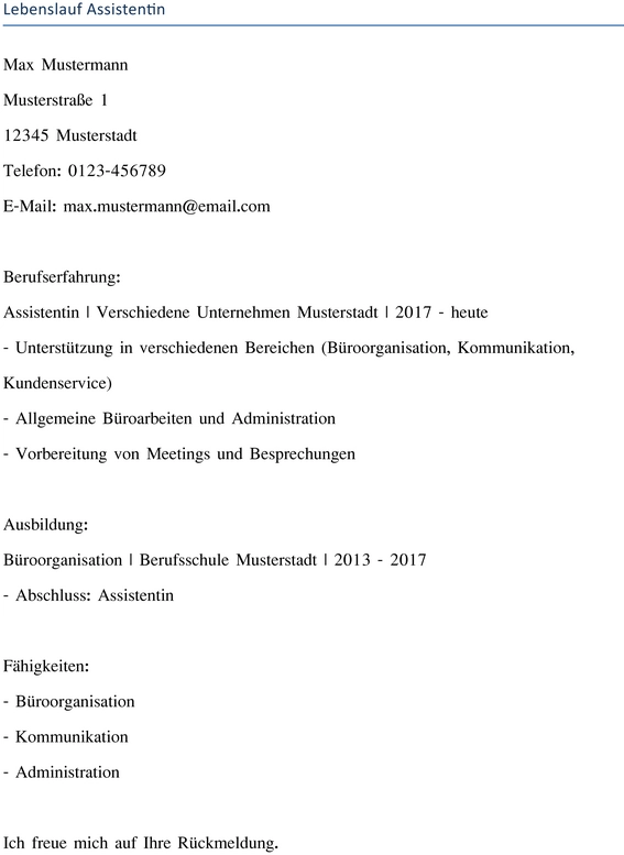 lebenslauf-fuer-assistentin-gestalten