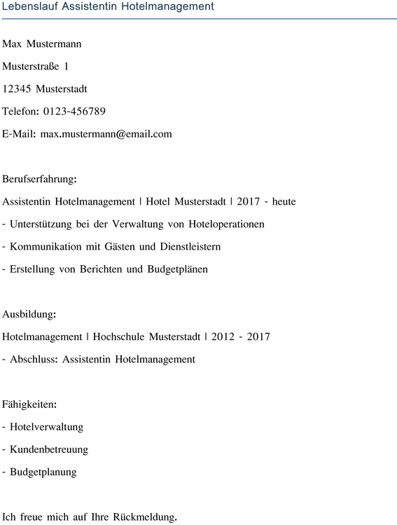 lebenslauf-fuer-assistentin-im-hotelmanagement